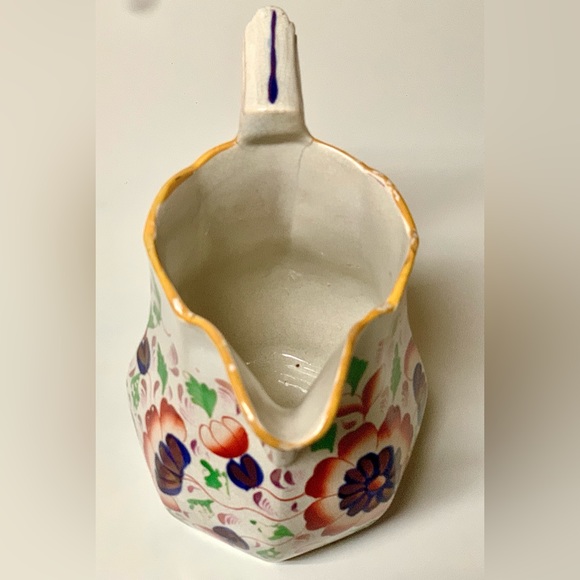 19th Century Antique Gaudy Welsh Grape Pattern Hand Painted Luster Pitcher Jug - Picture 10 of 16